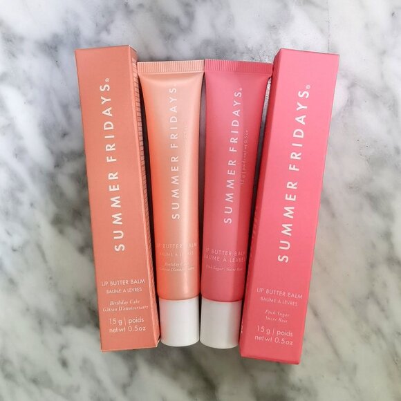 Summer Fridays Other - 2Pcs:Birthday Cake + Pink Sugar/Summer Fridays Lip Butter Balm/New